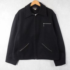 画像1: 40's DOUBLE DUTY メルトンウール スポーツジャケット BLACK size46 (1)