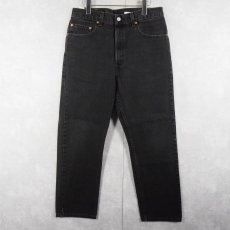 画像1: 2000's Levi's 505 REGULAR FIT STRAIGHT LEG USA製 "サルファブラック" ブラックデニムパンツ W33 (1)