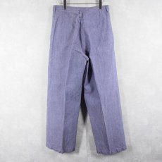 画像2: 50〜60's FRENCH MILITARY リネンセーラーパンツ "ワンウォッシュ" DEADSTOCK【W30 L30】 (2)