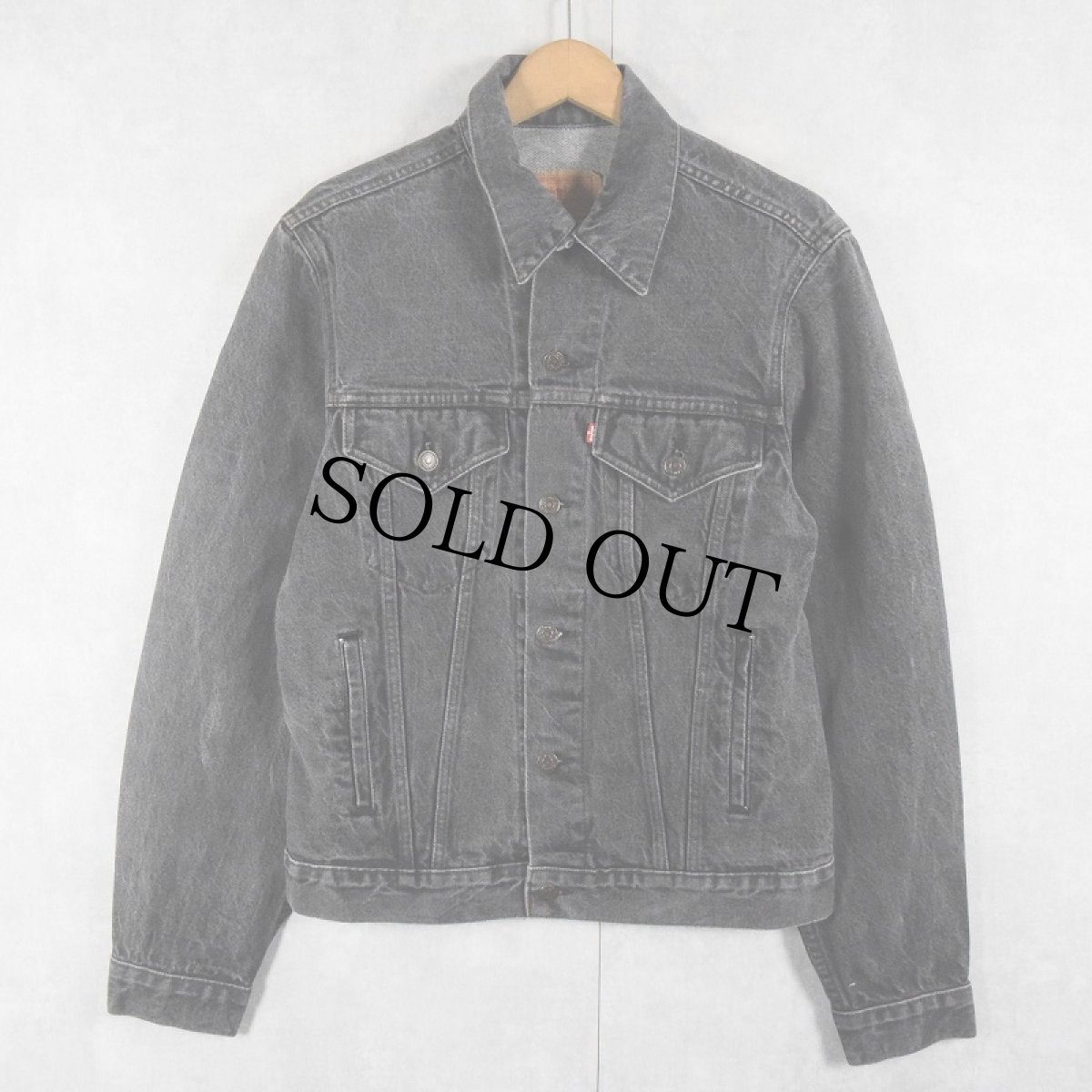 画像1: 80's Levi's 71506-0259 先染めブラックデニムジャケット 42L (1)