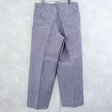 画像2: 50〜60's FRENCH MILITARY リネンセーラーパンツ "ワンウォッシュ" DEADSTOCK【W32 L29】 (2)
