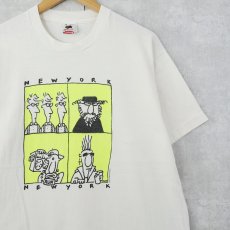 画像1: 80〜90's SALE USA製 ”NEW YORK" イラストプリントTシャツ XL  (1)