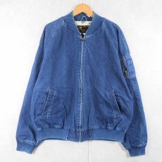 画像1: 80's Eddie Bauer "MA-1 TYPE" デニムジャケット XL (1)