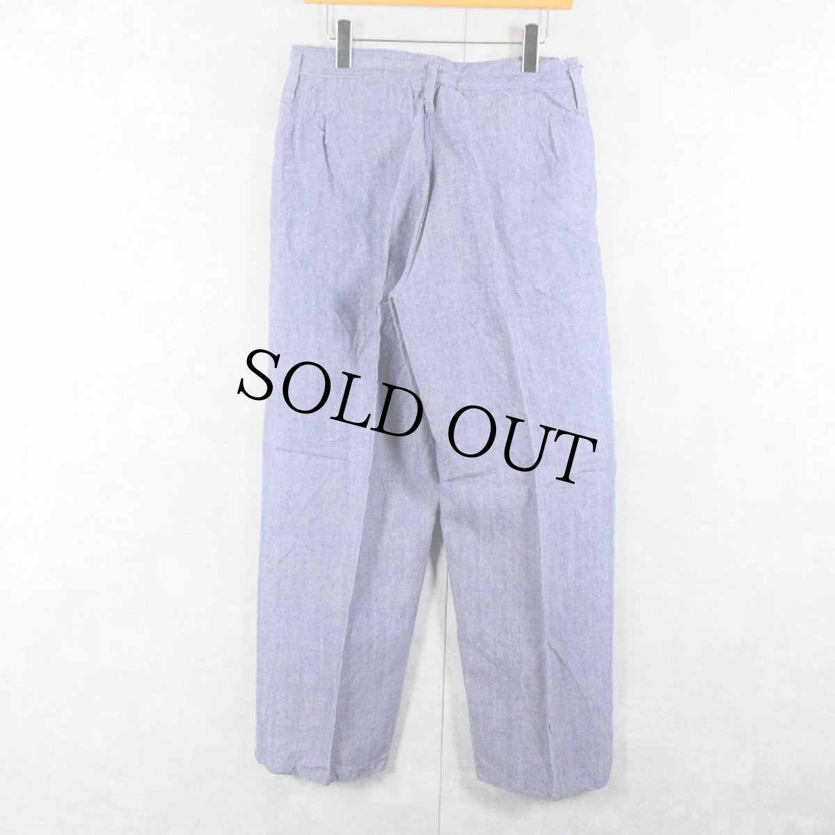 画像2: 50〜60's FRENCH MILITARY リネンセーラーパンツ "ワンウォッシュ" DEADSTOCK【W32 L30】 (2)