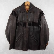 画像1: 〜60's Mid Western Sport Togs フリンジ付きレザージャケット (1)