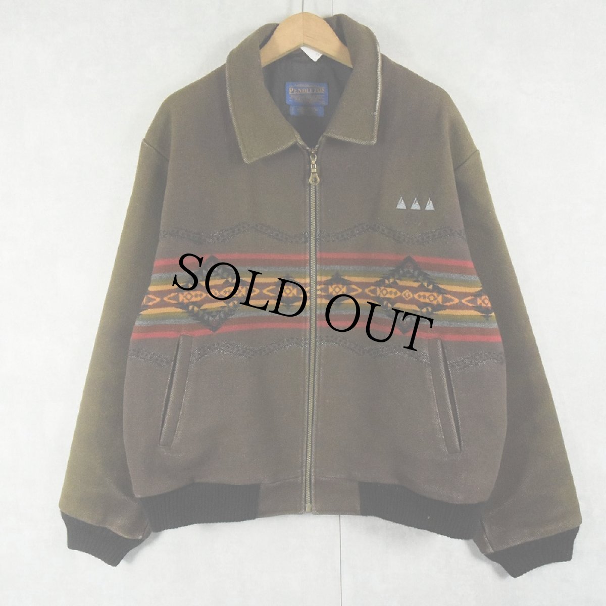 画像1: 90's PENDLETON USA製 "High Grade Western Wear" ネイティブ柄 ウールジップジャケット XL (1)