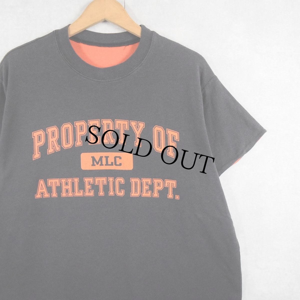 画像1: 80's〜 "PROPERTY OF ATHLETIC DEPT." プリント リバーシブルTシャツ BLACK XL (1)