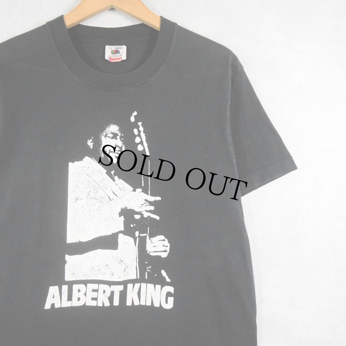 画像1: 90's Albert King USA製 ブルースシンガー プリントTシャツ BLACK L (1)