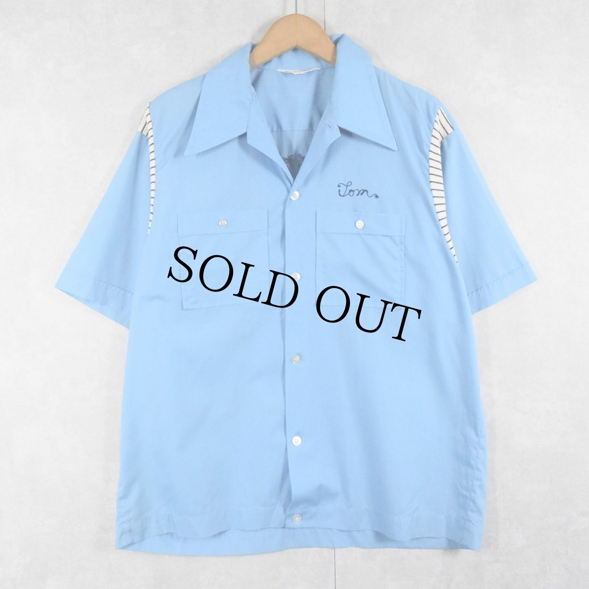 画像2: 70's OLYMPIAN USA製 "ST.PETER'S COLLEGE" チェーン刺繍 ボーリングシャツ (2)