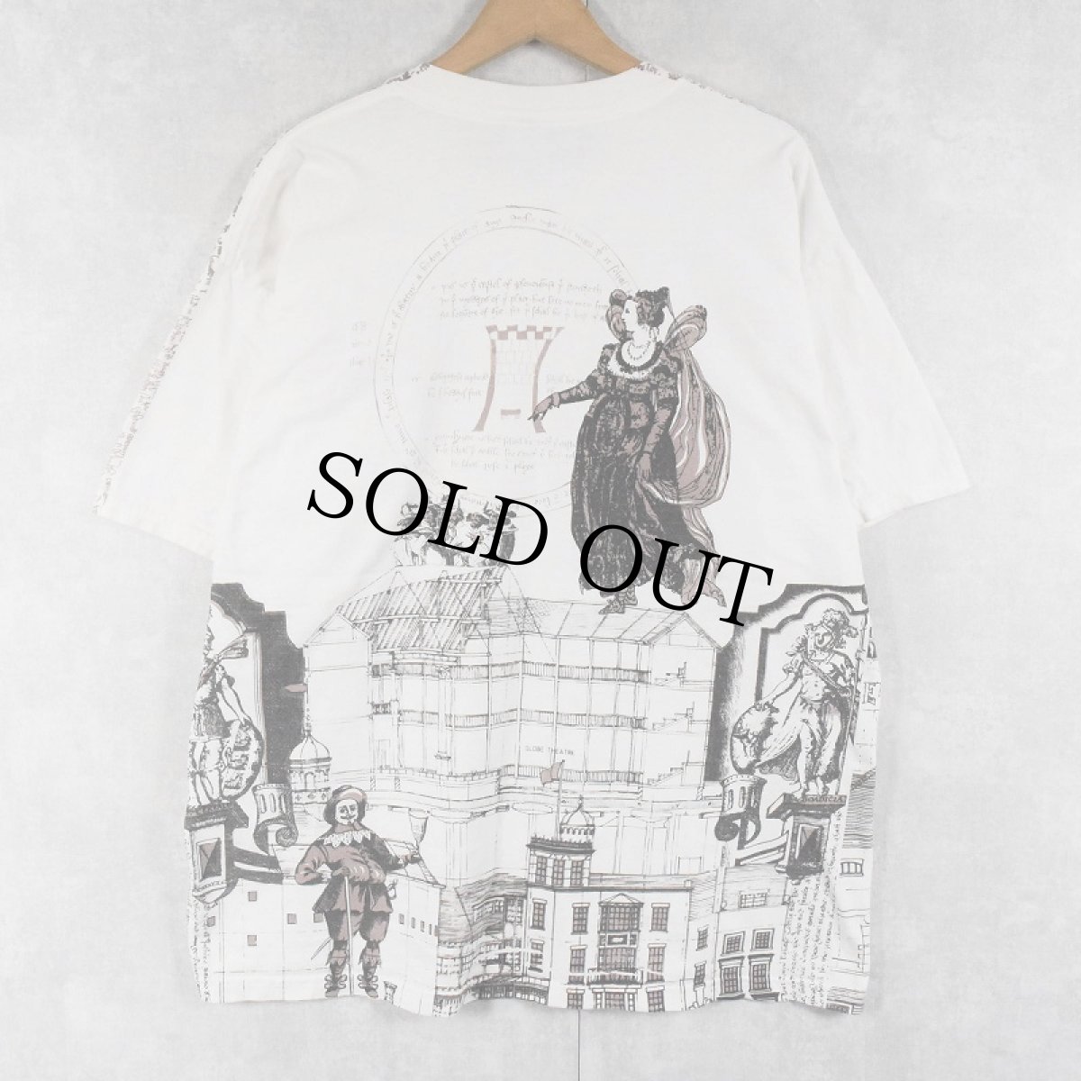 画像2: 【SALE】 2000's William Shakespeare 作家 大判プリントTシャツ XL (2)
