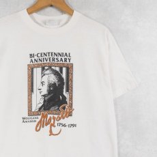 画像1: 90's Mozart USA製 音楽家 イラストプリントTシャツ L (1)