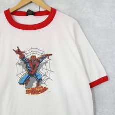 画像1: 2001 SPIDER-MAN USA製 キャラクタープリントリンガーTシャツ XL (1)