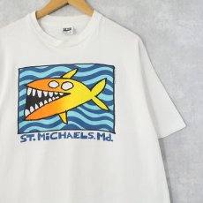画像1: 90's BIG HED USA製 "ST.MICHAELS,Md." アートプリントTシャツ XL (1)