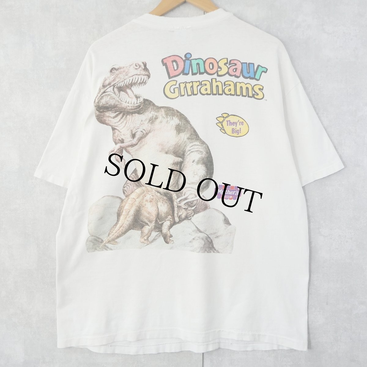 画像2: 90's Mother's COOKIES USA製 "Dinosaur Grrrahams" 食品メーカープリントTシャツ XL (2)