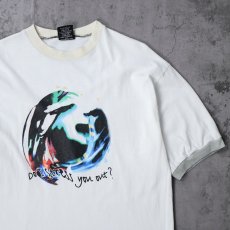 画像1: 90's〜 Alanis Morissette CANADA製 "Do I Stress You Out" シンガーソングライタープリントリンガーTシャツ XL (1)