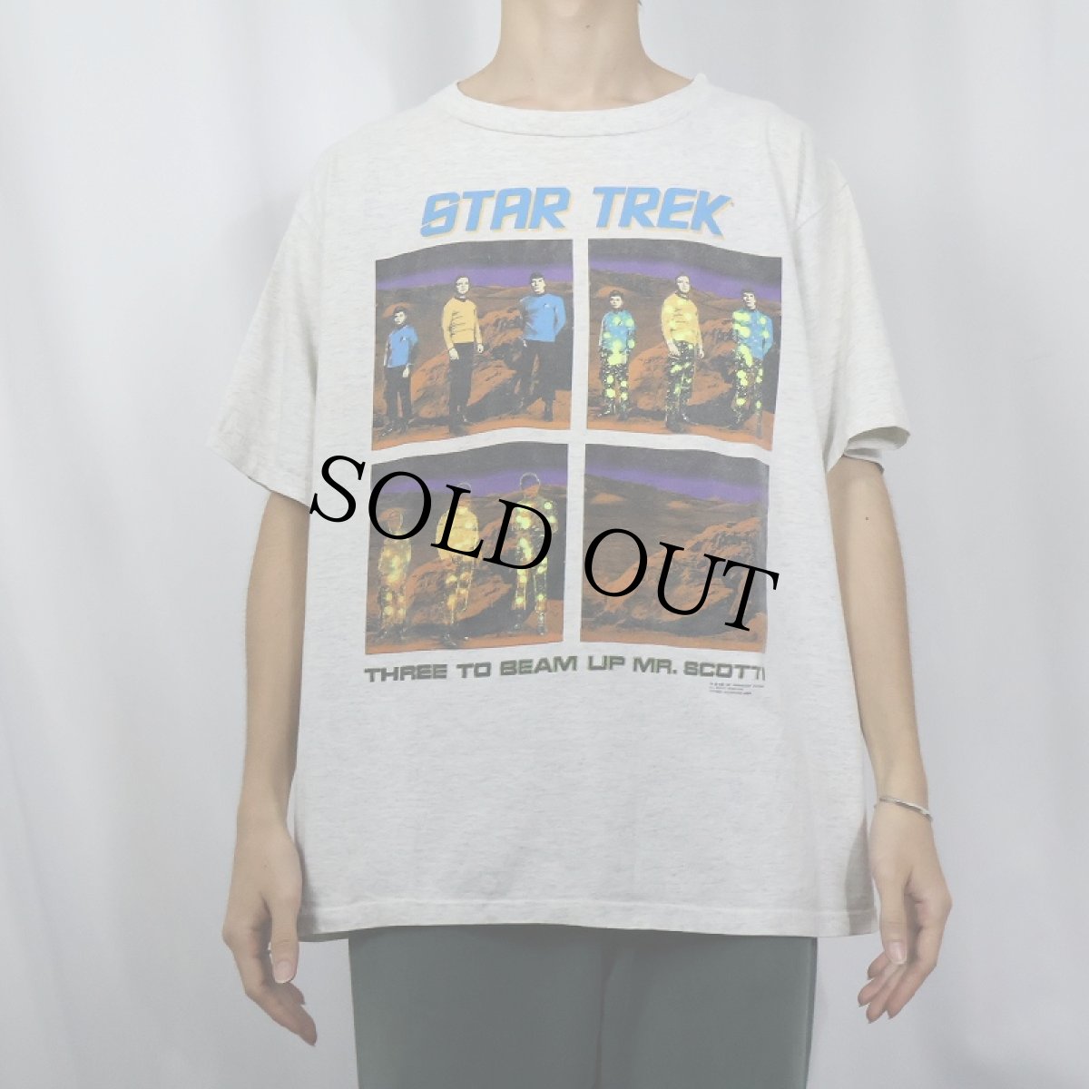 画像2: 90's STAR TREK USA製 "THREE TO BEAM UP MR. SCOTT!" SFテレビドラマプリントTシャツ XL (2)