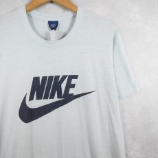 画像1: 80's NIKE 紺タグ USA製 ロゴプリントTシャツ L (1)