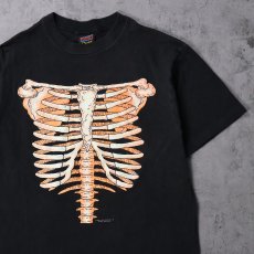 画像1: 90's BRIELAND GRAPHICS 人体骨格 蓄光プリントTシャツ BLACK L (1)