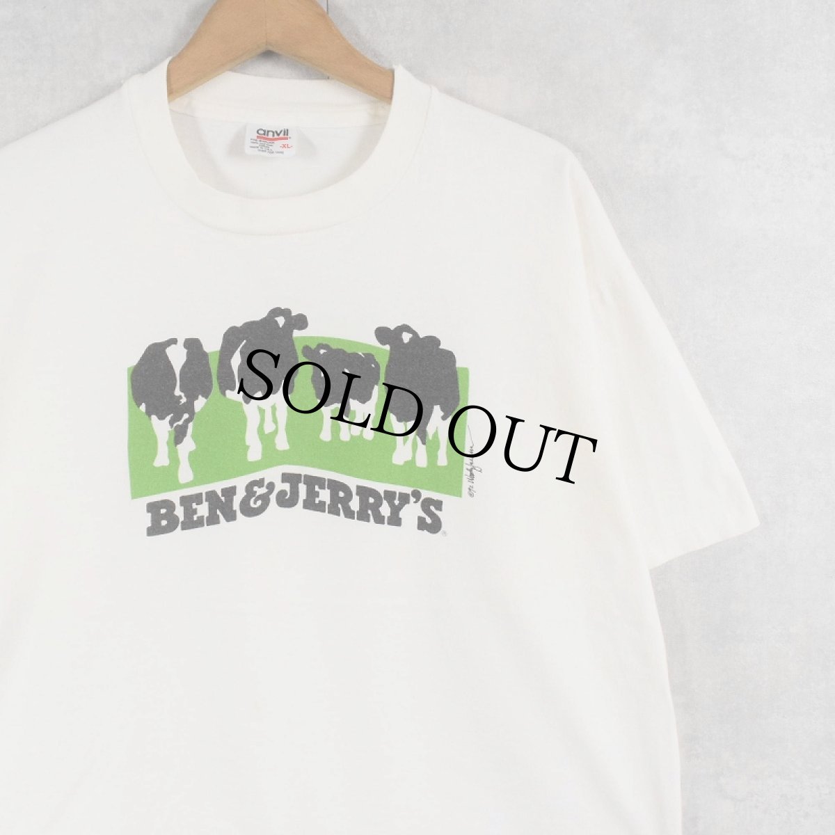 画像1: 90's BEN&JERRY'S "euphoria" USA製 企業プリントTシャツ XL (1)