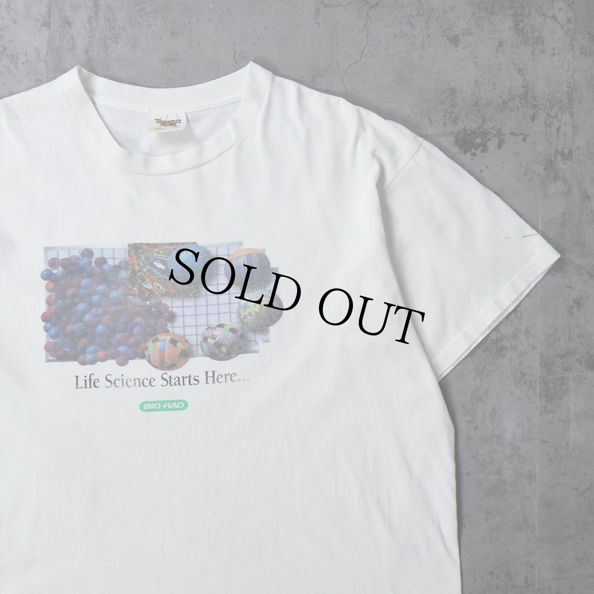 画像1: 90's BIO RAD USA製 "Life Science Starts Here..." バイオテクノロジー企業Tシャツ XL (1)
