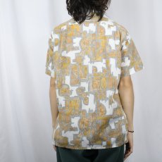 画像3: 60's Golden Arrow USA製 総柄 コットンオープンカラーシャツ DEADSTOCK M (3)