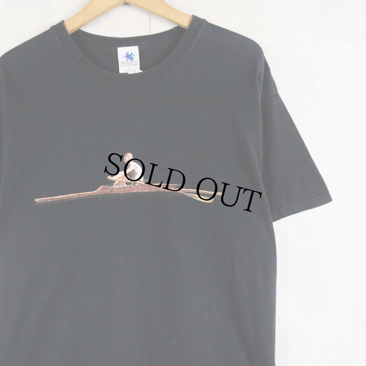 画像1: 90's〜 Thomas Eakins "PHILADELPHIA MUSEUM OF ART" アートプリントTシャツ BLACK L (1)