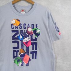 画像1: 90's NIKE 銀タグ USA製 "CASCADE RUN OFF" プリントTシャツ L (1)