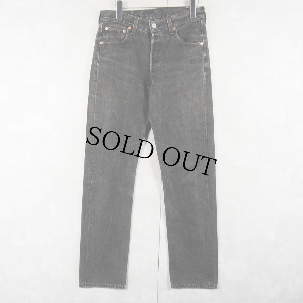 画像1: 90's Levi's 501 USA製 "サルファブラック" ブラックデニムパンツ W29 (1)