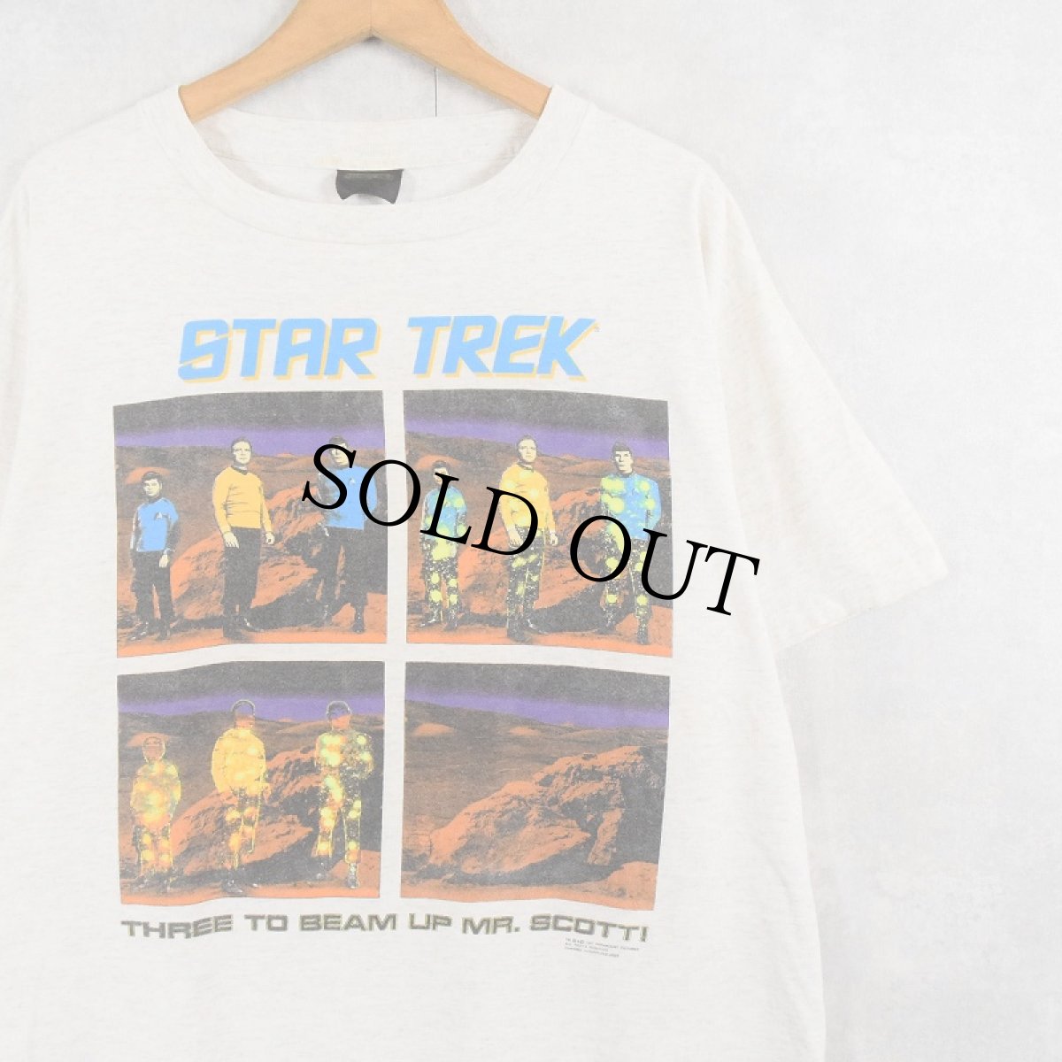 画像1: 90's STAR TREK USA製 "THREE TO BEAM UP MR. SCOTT!" SFテレビドラマプリントTシャツ XL (1)