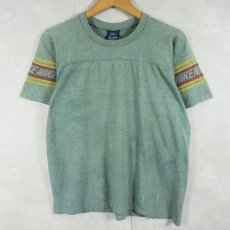 画像1: 80's NIKE 紺タグ ロゴプリントフットボールTシャツ S (1)