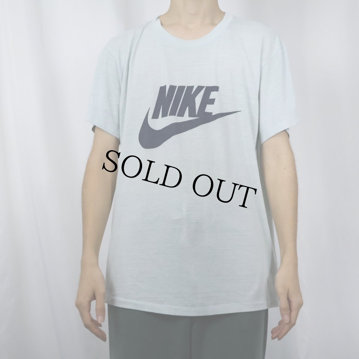 画像2: 80's NIKE 紺タグ USA製 ロゴプリントTシャツ L (2)