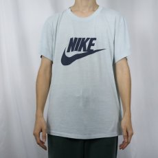 画像2: 80's NIKE 紺タグ USA製 ロゴプリントTシャツ L (2)