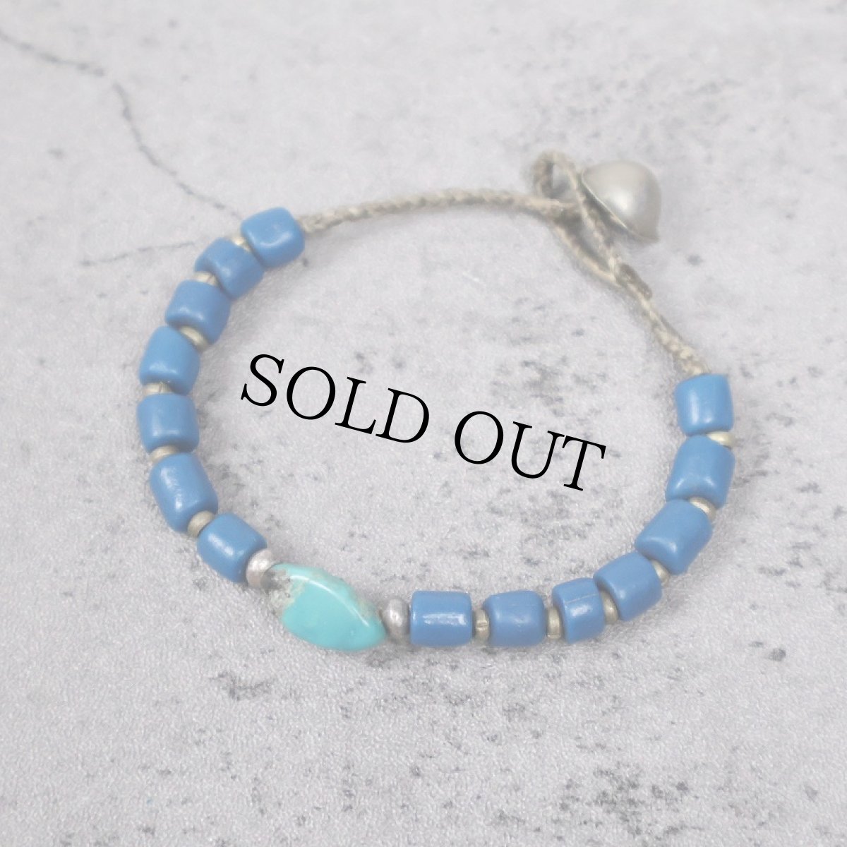 画像1: RORAN "Antique Grass Beads × Old Turquoise" ブレスレット (1)
