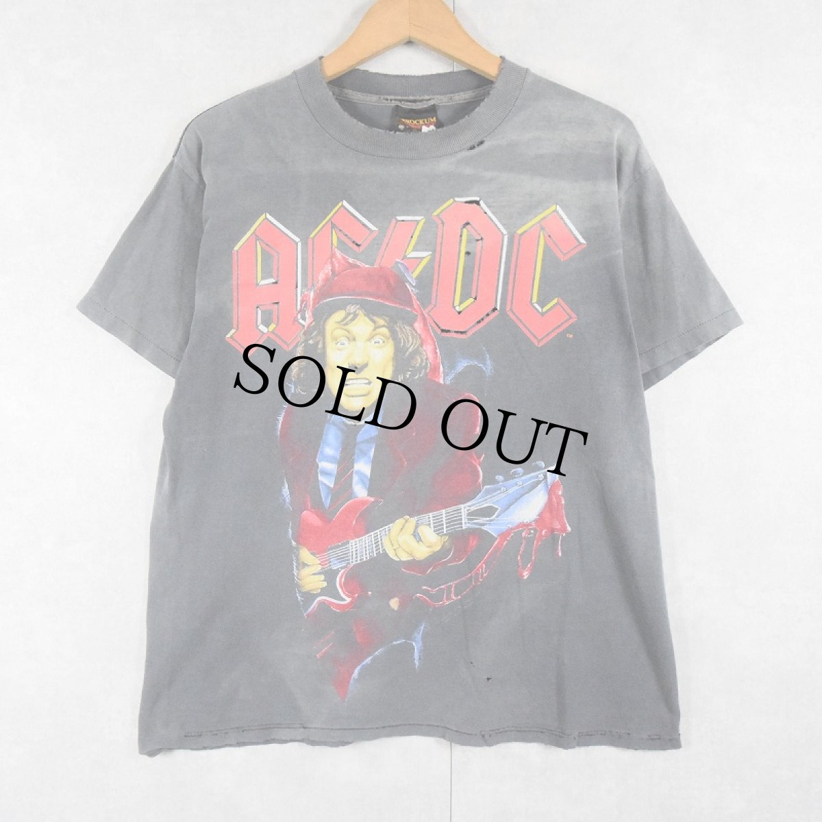 画像1: 90's AC/DC USA製 ロックバンド プリントTシャツ BLACK L (1)