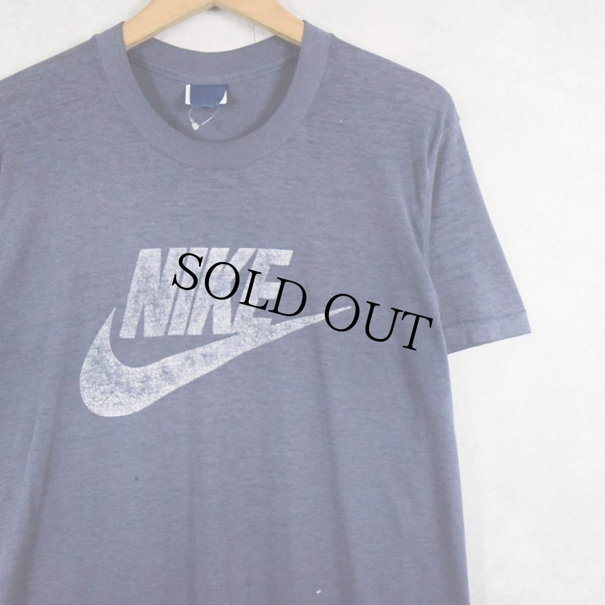 画像1: 80's NIKE 紺タグ ロゴプリントTシャツ NAVY (1)
