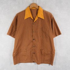 画像1: 60〜70's 総柄 コットンオープンカラーシャツ (1)