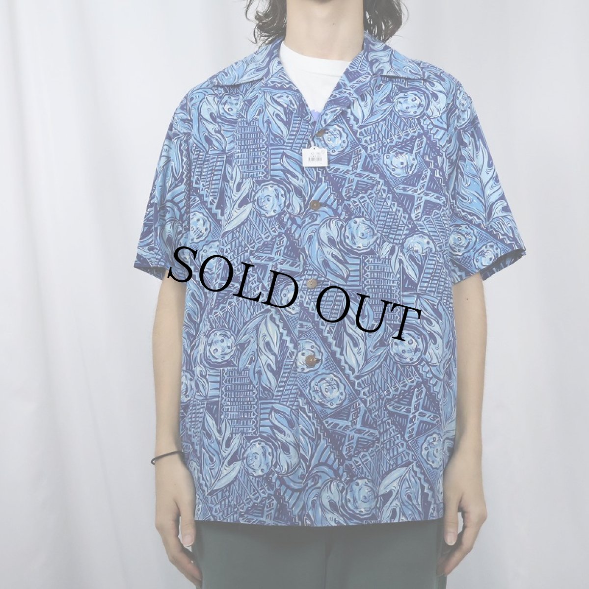 画像2: 50〜60's Paradise Sportswear オールオーバーパターン コットンアロハシャツ (2)