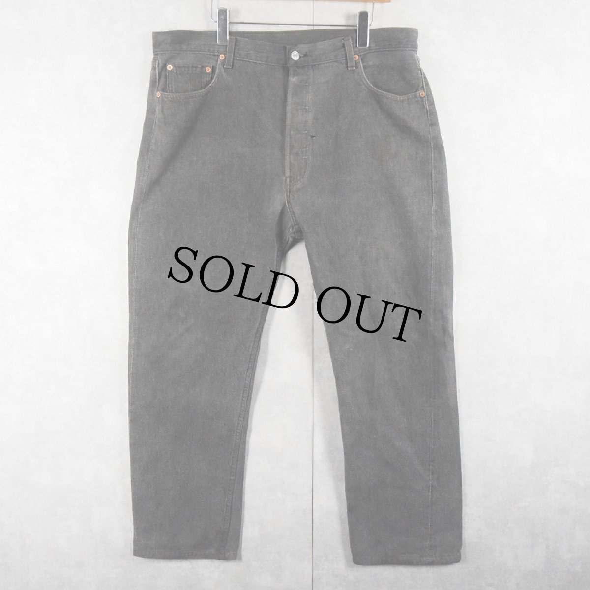 画像1: 90's Levi's 501 USA製 先染め ブラックデニムパンツ W39 (1)