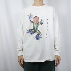 画像2: 90's USA製 "DIVERSITY" カエルイラストプリントTシャツ L (2)