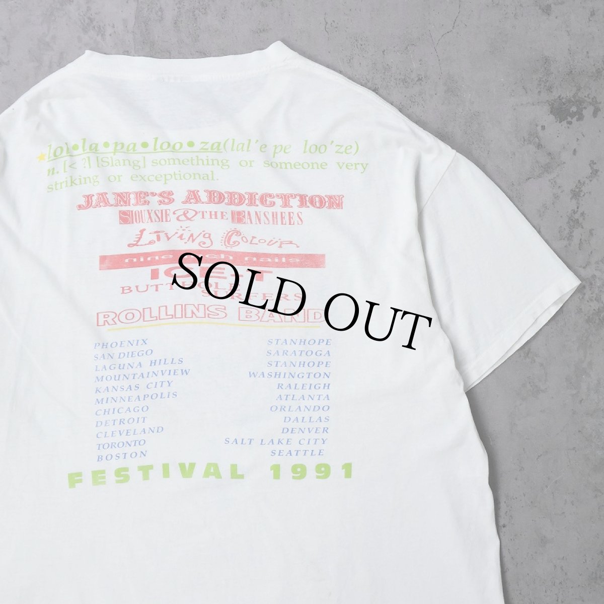 画像2: 90's LOLLAPALOOZA 1991 ロックフェスティバルプリントTシャツ ONESIZE (2)