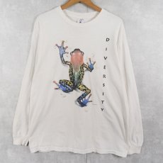 画像1: 90's USA製 "DIVERSITY" カエルイラストプリントTシャツ L (1)