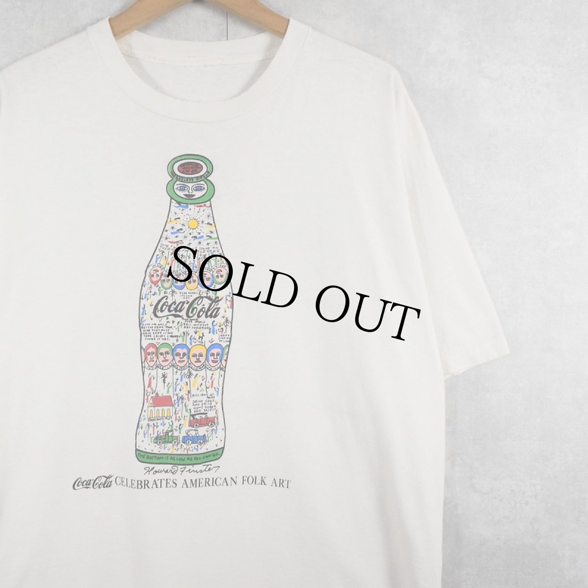 画像1: 90's Howard Finster "Coca Cola" アートプリントTシャツ (1)