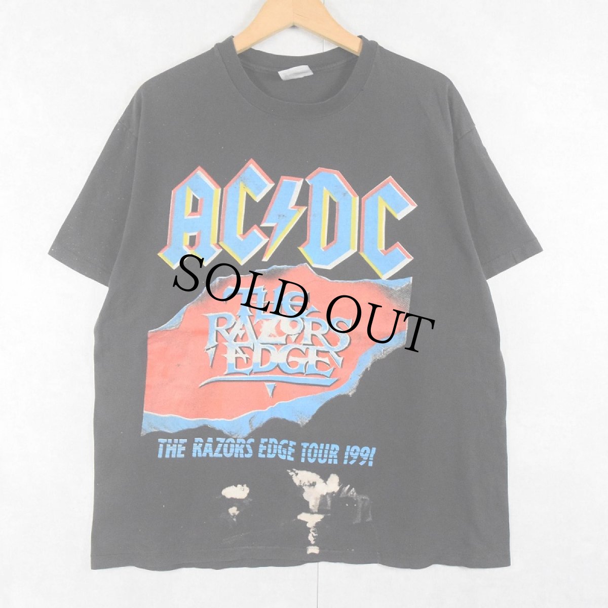 画像1: 90's AC/DC USA製 ロックバンド プリントTシャツ BLACK XL (1)
