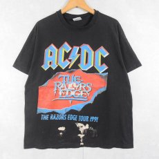 画像1: 90's AC/DC USA製 ロックバンド プリントTシャツ BLACK XL (1)