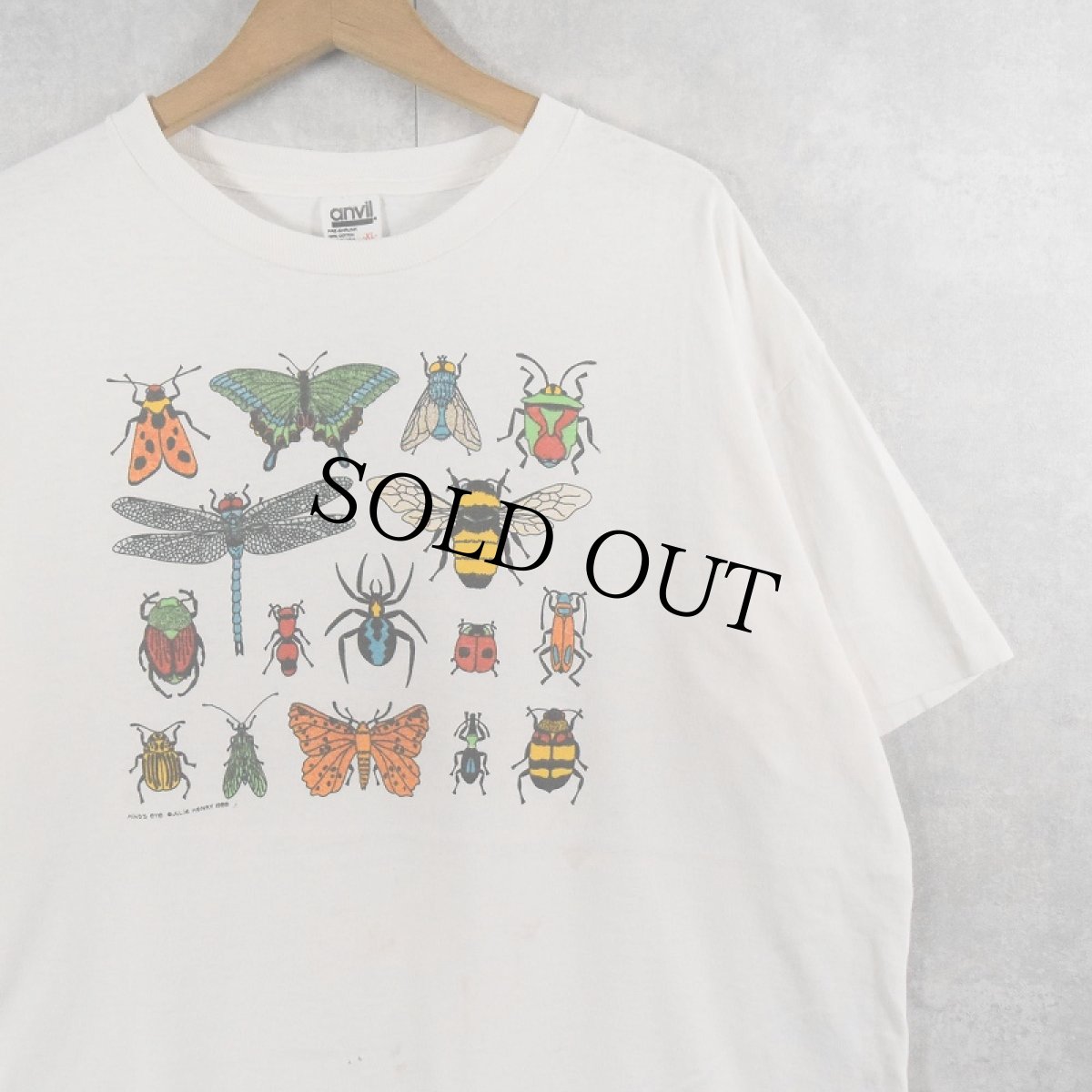 画像1: 【SALE】 90's USA製 昆虫プリントTシャツ XL (1)