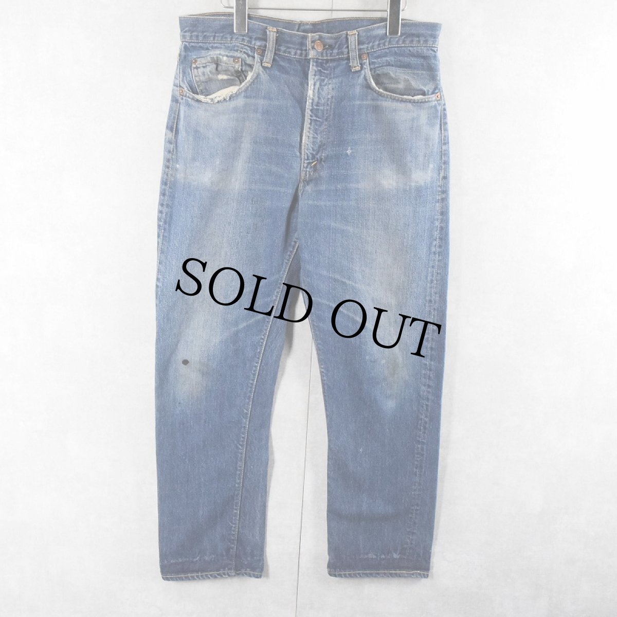 画像1: 60〜70's LEVI'S 505-0217 BIGE デニムパンツ 大文字表記 W35 (1)