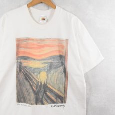 画像1: 90's Edvard Munch USA製 "叫び" アートプリントTシャツ L (1)