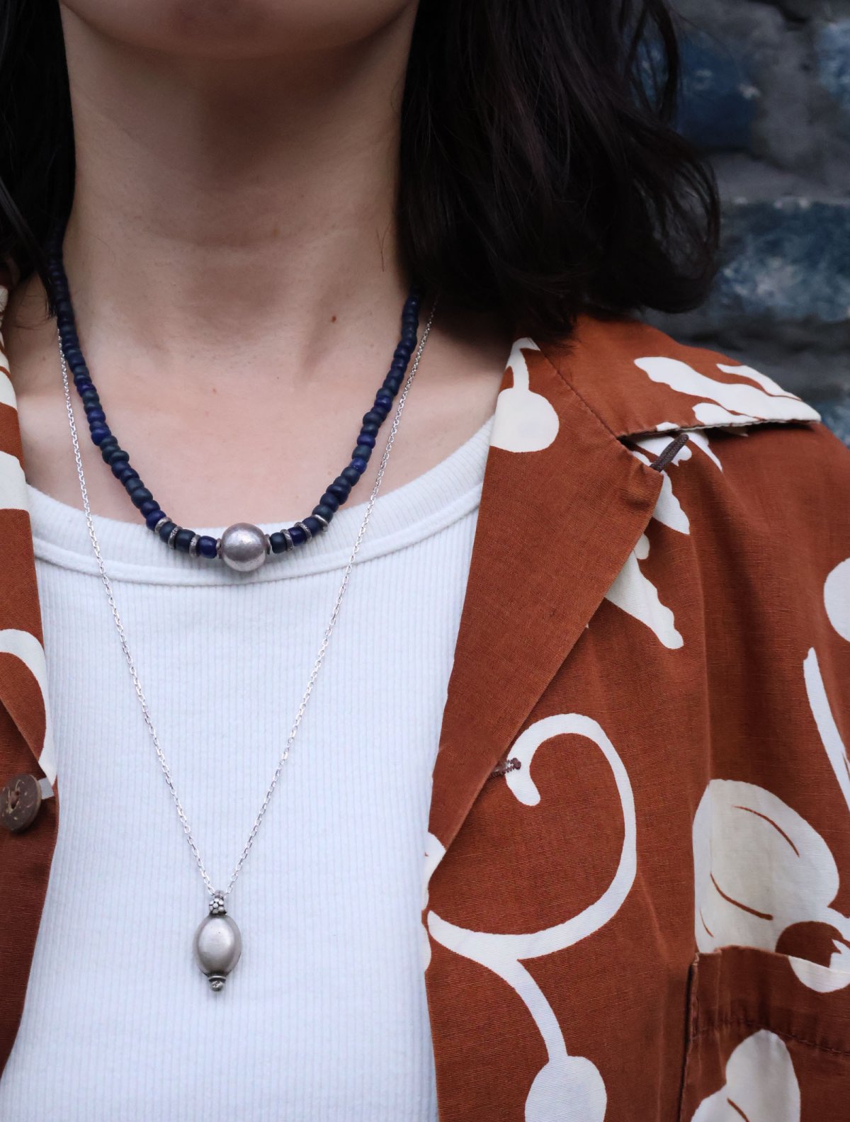 画像2: RORAN "Antique grass beads × Old silver" ネックレス (2)