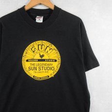 画像1: SUN RECORDS USA製 レコードレーベル プリントTシャツ BLACK L (1)