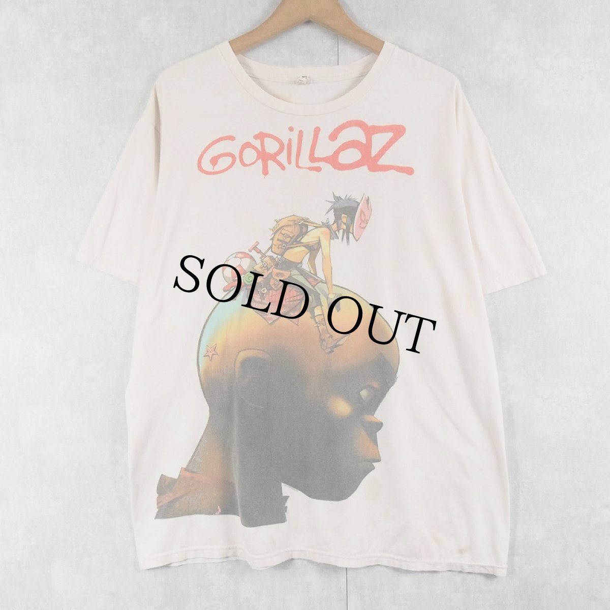 画像1: GORILLAZ ロックバンド タイダイTシャツ XL (1)